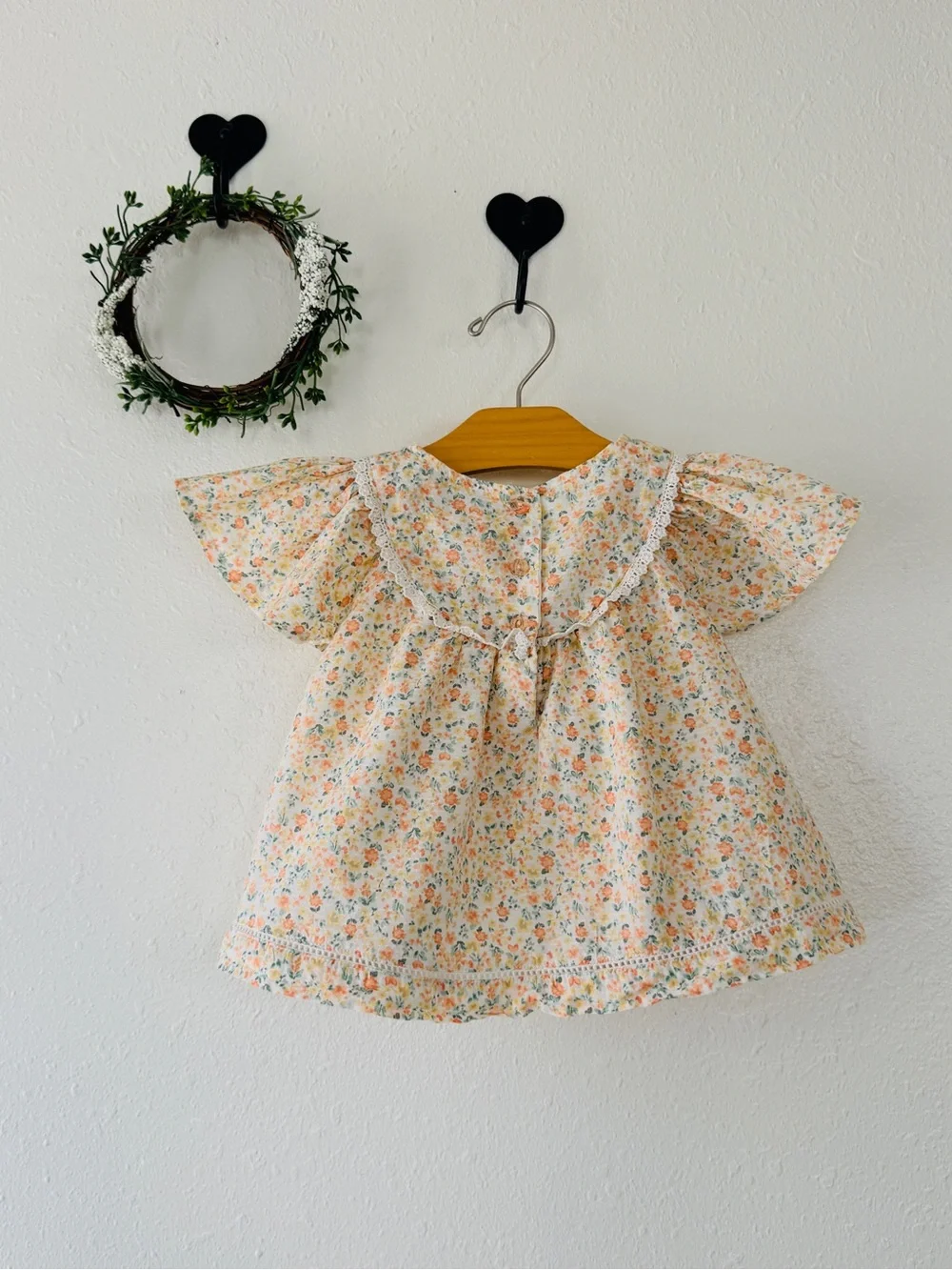 Haute Hippie 24M Floral Cotton Dress | Peach & Yellow Flowers | Lined